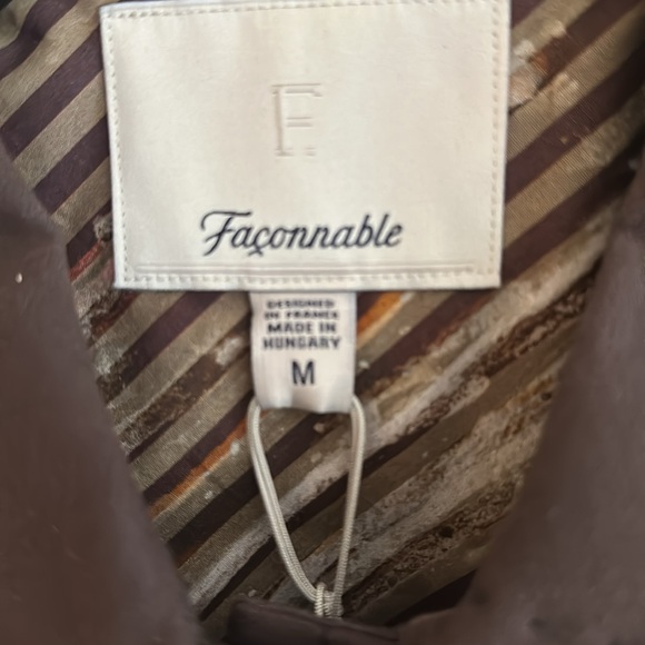 NWT Facconable Brown Swingstyke Jacket Blazer Size Medium - Picture 7 of 7